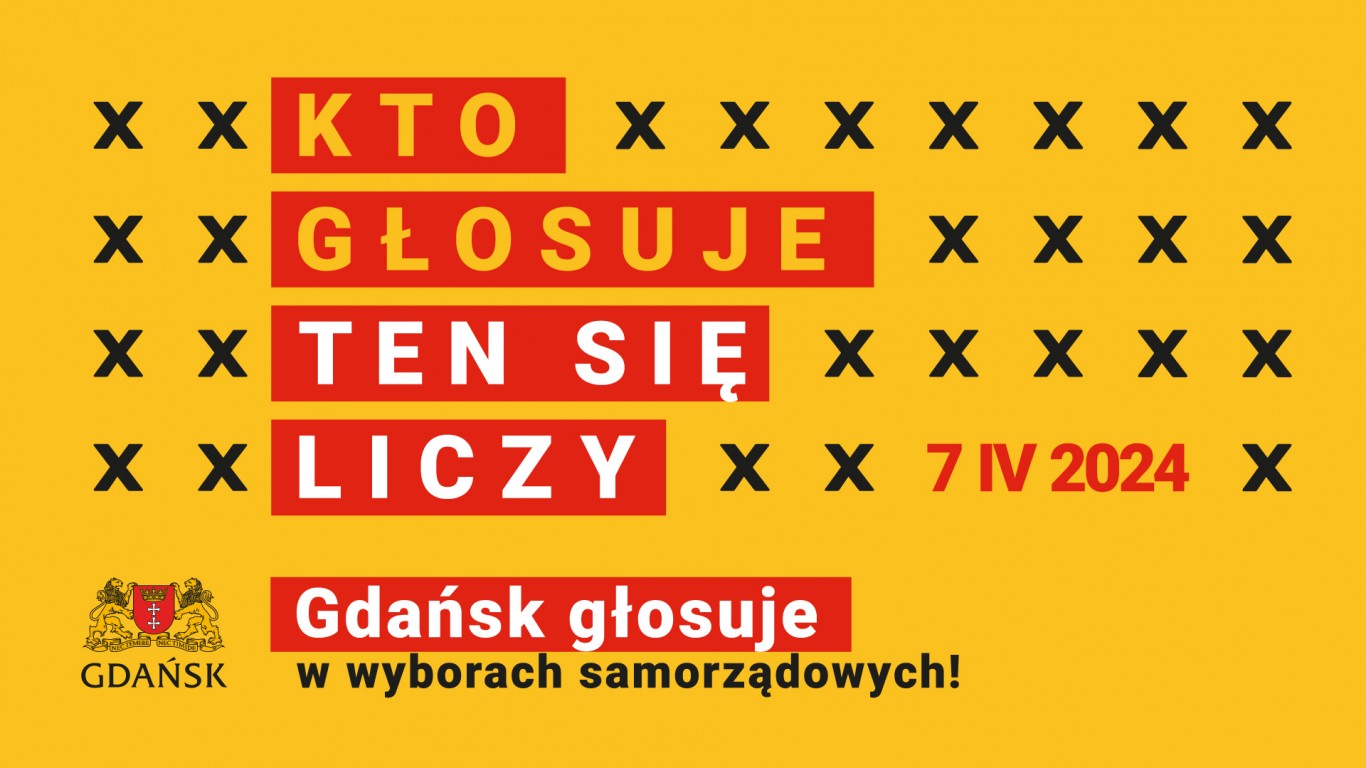 plakat przestawia grafike i tekst zachecajace do udziału w wyborach samorządowych